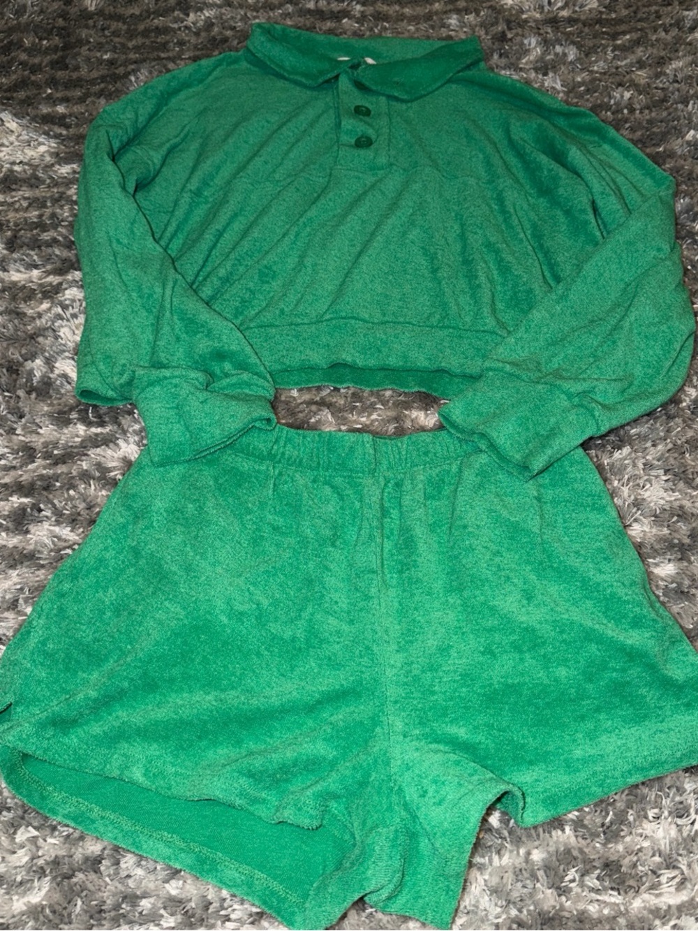 Green Women's Shorts Set